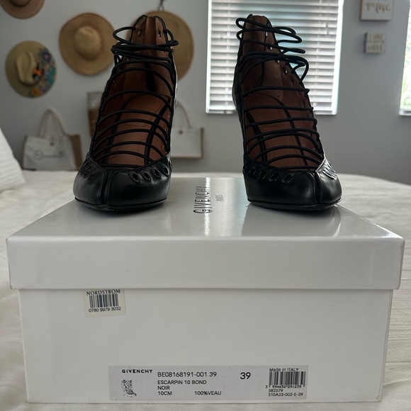 Givenchy Black Strappy Women's Heels - Picture 1 of 7